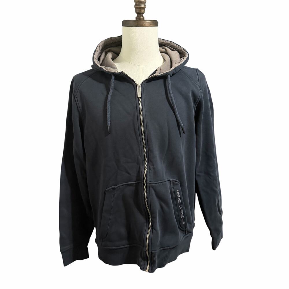 Under Armour Men's Black Loose Fit Full Zip Hooded Storm Sweatshirt Jacket Sz M